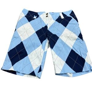 Loud Mouth Argyle UNC Carolina Blue Golf Shorts Woman's Size 6